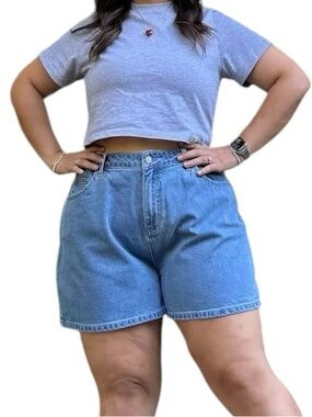 Shiny By Nature High Rise Baggy Denim Shorts